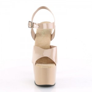 Beige Pleaser Adore-708N Women's Sandals | KH5378690