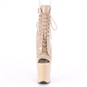 Beige Pleaser Flamingo-1021 Women's Boots | KQ3691524