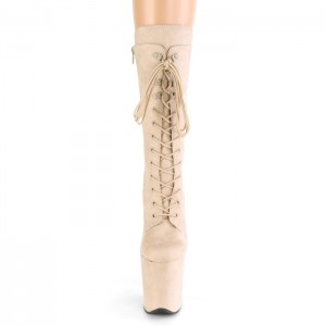 Beige Pleaser Flamingo-1050FS Women's Boots | RM6274815