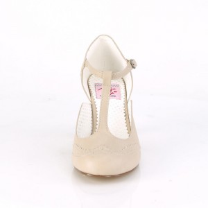 Beige Pleaser Flapper-26 Women's Pumps | VF4527610