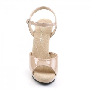 Beige Pleaser Lip-109 Women's Sandals | WA3572064