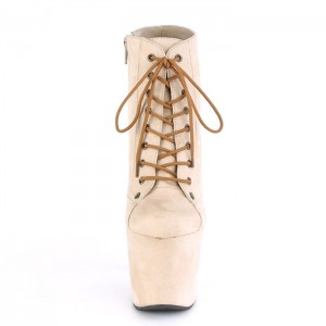 Beige Pleaser Radiant-1005 Women's Boots | WY5076381