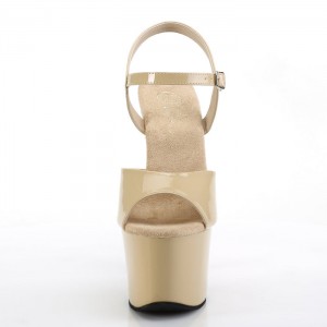 Beige Pleaser Sky-309 Women's Sandals | TX4958231