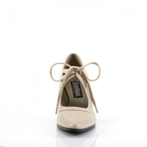 Beige Pleaser Victorian-03 Women's Pumps | WK2987413