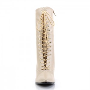 Beige Pleaser Victorian-120 Women's Boots | WV4910875