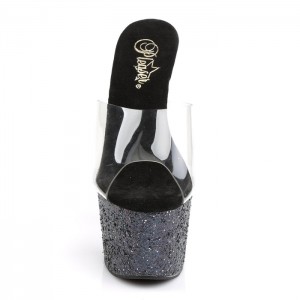 Black Pleaser Adore-701LG Women's Slides | XM9251843