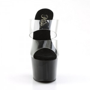 Black Pleaser Adore-702 Women's Slides | VQ4896203