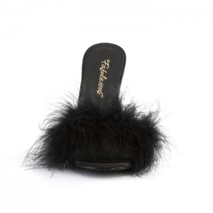 Black Pleaser Classique-01F Women's Slides | KT7031569