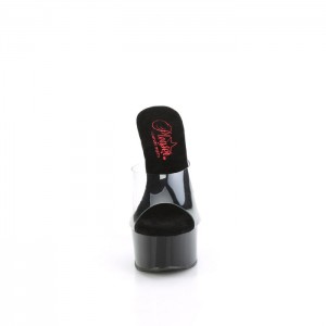 Black Pleaser Gleam-601 Women's Slides | DR4350829