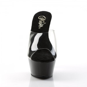 Black Pleaser Kiss-201 Women's Slides | HO2106397