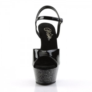 Black Pleaser Kiss-209MG Women's Sandals | LO6823954