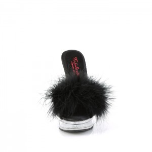 Black Pleaser Majesty-501F-8 Women's Slides | OZ6427359