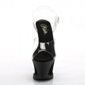 Black Pleaser Moon-708 Women's Sandals | CH5308269