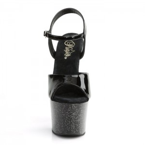 Black Pleaser Sky-309MG Women's Sandals | MU7064189