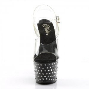 Black Pleaser Stardust-708 Women's Sandals | KN5072834