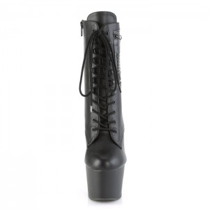 Black / Black Pleaser Adore-1020PK Women's Boots | TW8317960