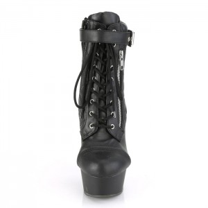 Black / Black Pleaser Delight-600-05 Women's Boots | LV0135469