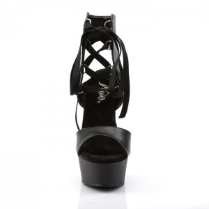 Black / Black Pleaser Delight-600-14 Women's Sandals | RW7652809