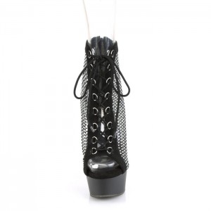 Black / Black Pleaser Delight-600-33RM Women's Boots | ZF0381972