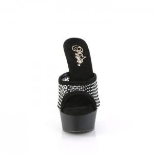 Black / Black Pleaser Delight-601-6RM Women's Slides | QI1398240