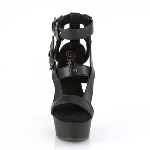 Black / Black Pleaser Delight-637 Women's Sandals | CG5107934