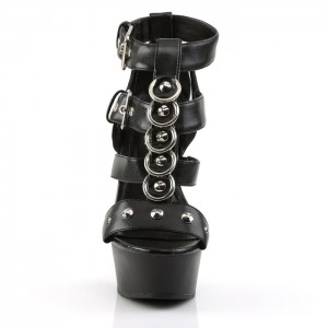 Black / Black Pleaser Delight-658 Women's Sandals | OB1704238