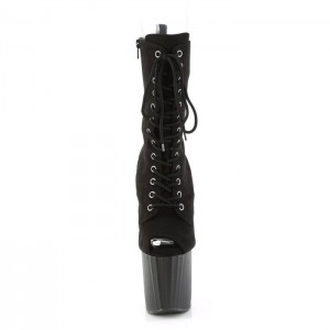 Black / Black Pleaser Enchant-1041FS Women's Boots | SO5168279