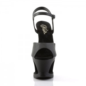 Black / Black Pleaser Moon-709SK Women's Sandals | YO0945623