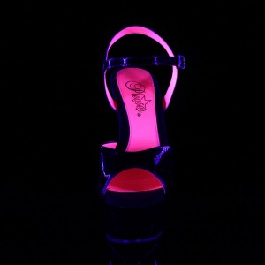 Black / Pink Pleaser Kiss-209TT Women's Sandals | XQ2071365