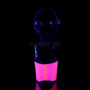 Black / Pink Pleaser Sky-309UVLG Women's Sandals | AQ4809715