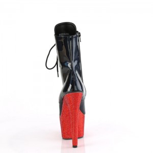 Black / Red Pleaser Bejeweled-1020-7 Women's Boots | FQ4812706