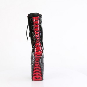 Black / Red Pleaser Craze-1040FH Women's Boots | VP5923741