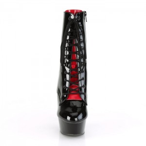 Black / Red Pleaser Delight-1020FH Women's Boots | RB6094258