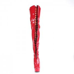 Black / Red Pleaser Delight-3027 Women's Boots | AL0876132