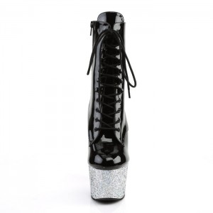 Black / Silver Pleaser Adore-1020LG Women's Boots | NI8901543