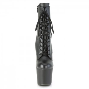 Black / Silver Pleaser Irongrip-1020 Women's Boots | LW2746305