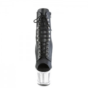 Black / Silver Pleaser Spectator-1021RS Women's Boots | RA2165703