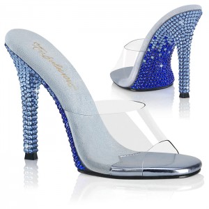 Blue Pleaser Gala-01DMM Women's Slides | EN4781253