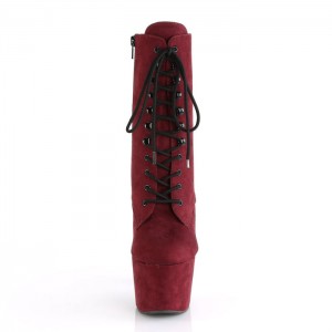 Burgundy Pleaser Adore-1020FS Women's Boots | PJ4305917