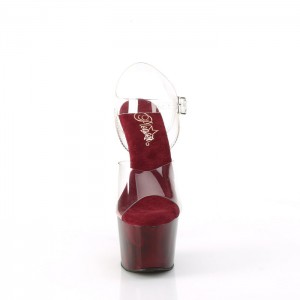 Burgundy Pleaser Adore-708MPP Women's Sandals | AS9832741