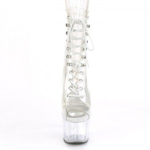 Clear Pleaser Adore-1021C Women's Boots | MX4976035