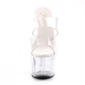 Clear Pleaser Adore-702 Women's Slides | EG2561487