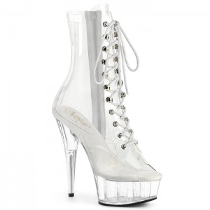 Clear Pleaser Delight-1021C Women's Boots | UZ5420371