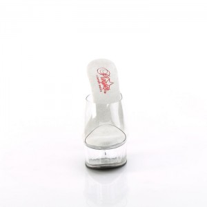 Clear Pleaser Gleam-601 Women's Slides | RT2870395