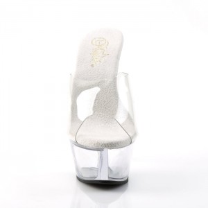 Clear Pleaser Kiss-201 Women's Slides | SK2045179