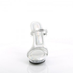 Clear Pleaser Lip-102-2 Women's Slides | EY5267394