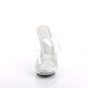 Clear Pleaser Lip-102 Women's Slides | DG3891504