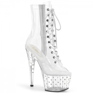 Clear Pleaser Stardust-1021C-7 Women's Boots | BD5603297