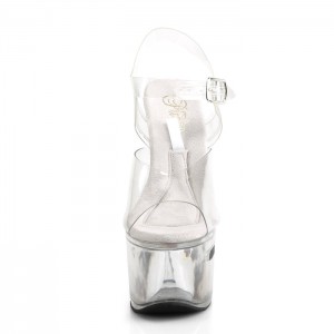 Clear Pleaser Tipjar-708-2 Women's Slides | NY9401367