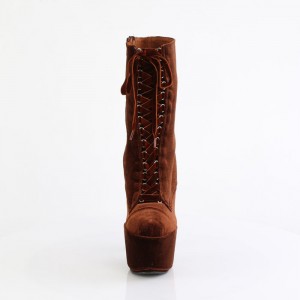 Dark / Brown Pleaser Adore-1045VEL Women's Boots | TX6495208